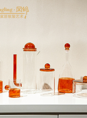简约现代仙隐系列水壶杯子玻璃摆件样板间酒店客厅家居软装