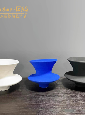 中式网格陶瓷花器摆件酒店会所