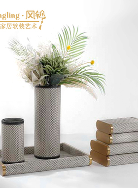 现代简约创意首饰盒托盘组合摆件样板间会客厅酒店花器摆设