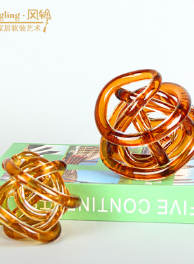 玻璃麻花摆件抽象艺术品样板间
