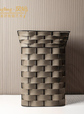 高档马鞍皮编织收纳篮筐家用卧室手提衣物脏衣篓衣服收纳筐