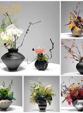 现代简约树脂花器售楼处软装