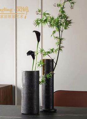 现代简约创意金属花器样板间售楼处会客厅酒店书房软装摆件