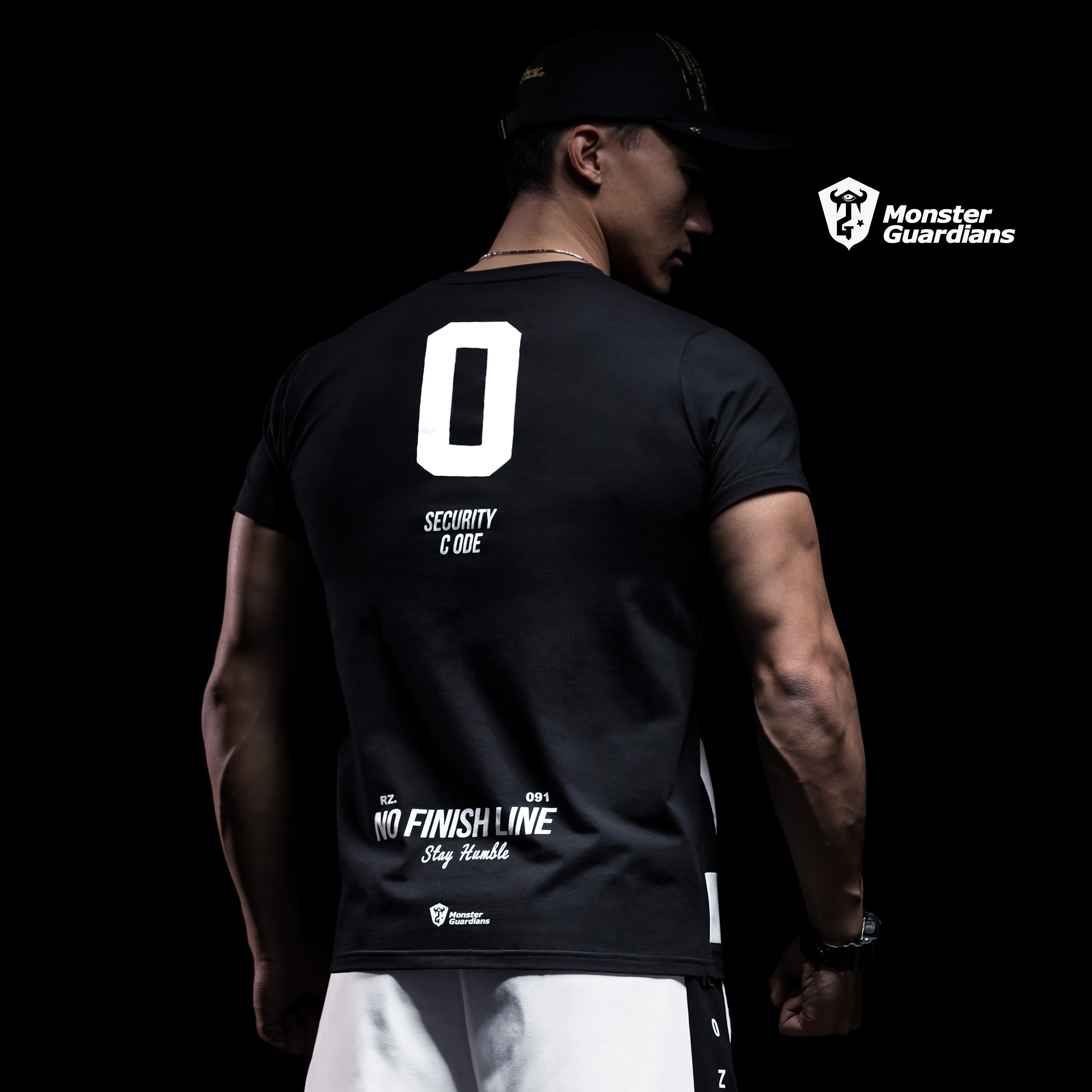 monster guardians运动t恤男冰丝健身短袖潮流休闲修身潮牌