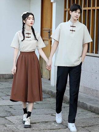 民国五四青年学生装汉服春夏季复古高中初中学生班服运动会毕业季