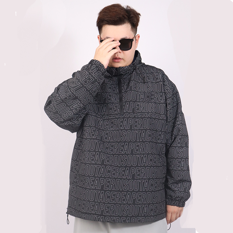 特大码男夹克加肥加大套头美式