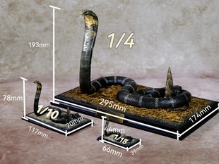 仿真写实款北部眼镜王蛇收藏级雕像gk白膜/成品爬宠眼睛王蛇手办