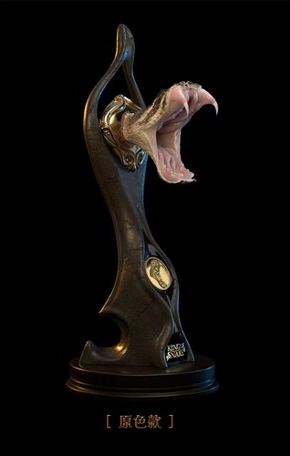 响尾蛇头雕像（蛇王老象）蛇头系列《响尾蛇头·攻击态》仿真雕像