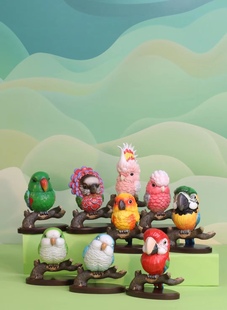 群鹦荟萃第2弹仿真动物模型摆件买整套送隐藏盲盒潮玩鹦鹉模型