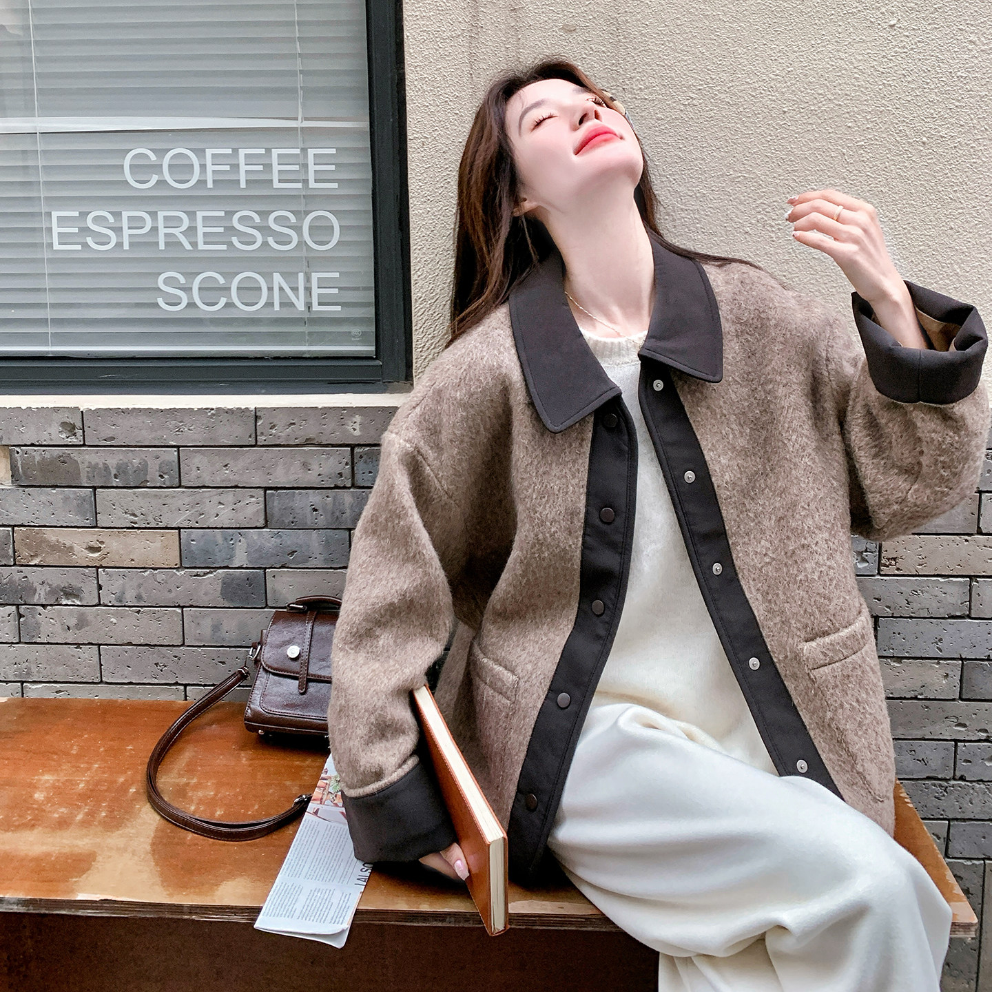 毛尼加棉女外套2D115-C838-P195-K278，女装毛呢外套，2D115