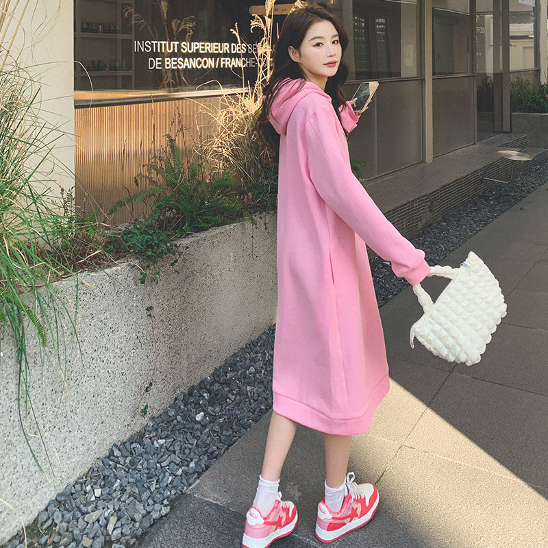 长款卫衣裙女连衣裙2D115-2304-P65-K128,女装连衣裙,2D115