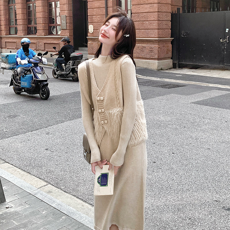 针织连衣裙两件套2D115-C187-P125-K188,女装套装/套裙,2D115