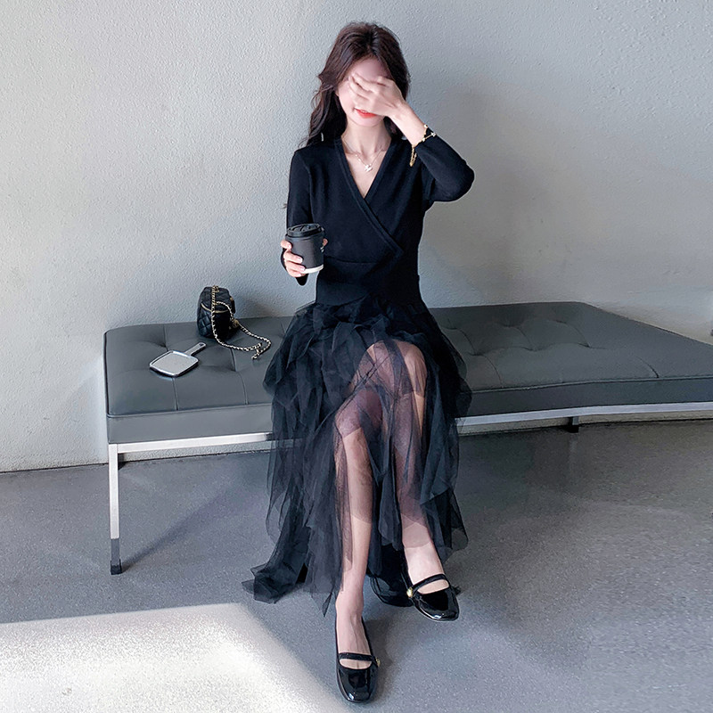 针织拼接连衣裙女2D115-2126-P115-K168,女装连衣裙,2D115