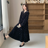 金丝绒刺绣连衣裙女2D115-C898-P155-K228，女装连衣裙，2D115