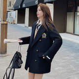 学院风双棉羊绒女外套2D115-A97-P205-K308，女装毛呢外套，2D115
