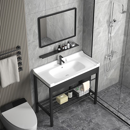 阳台洗手盆柜不锈钢陶瓷洗脸盆