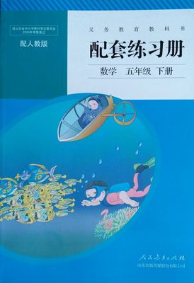 正版2019人教版五年级下册数学配套练习册人民教育出版社配套练习册五年级数学同步练下册人教版计算题强化训练应用题作业本