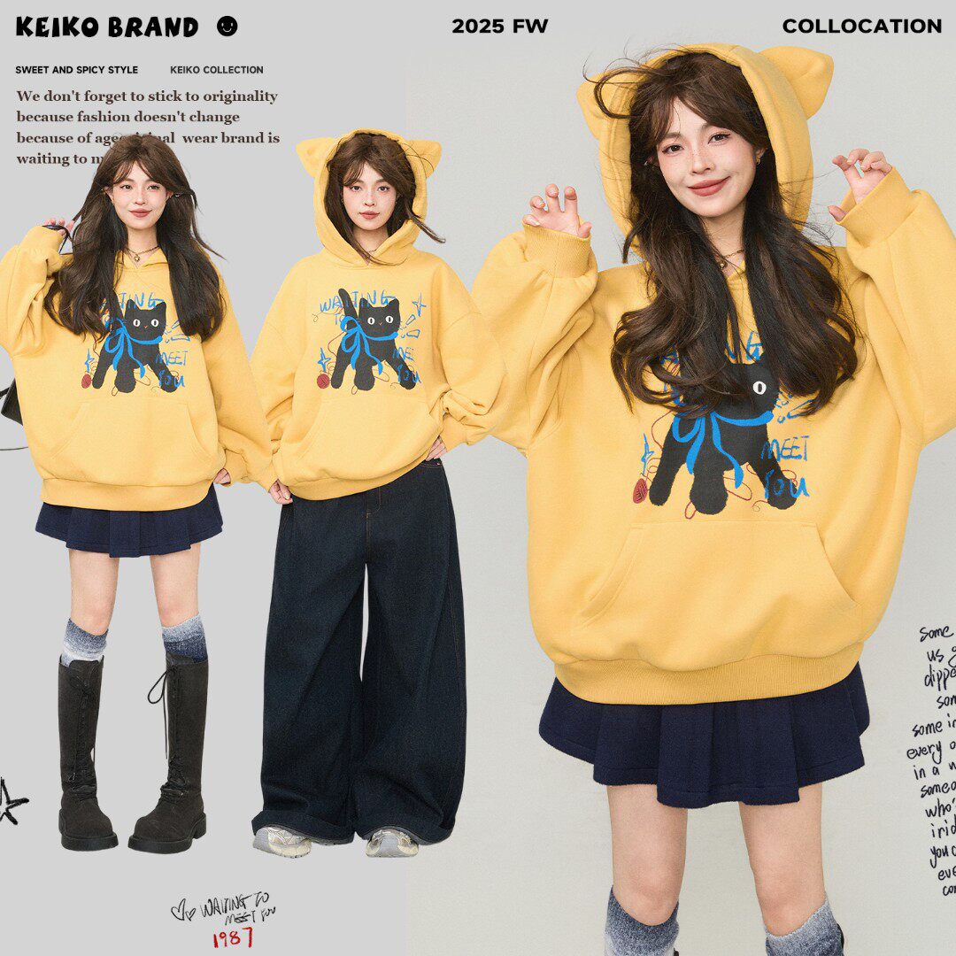 KEIKO/凯莉欧加厚宽松型丹宁风