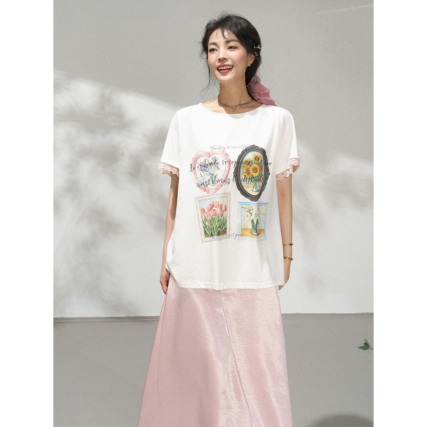 KEIKO软复古少女风印花短