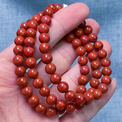 109C53凉山瓦西料南红柿子红火焰单圈手串多样性发其一