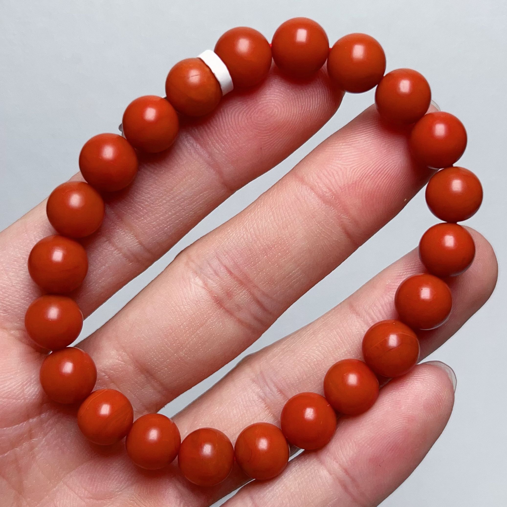 408D01保山料南红保山辣椒红单圈手串