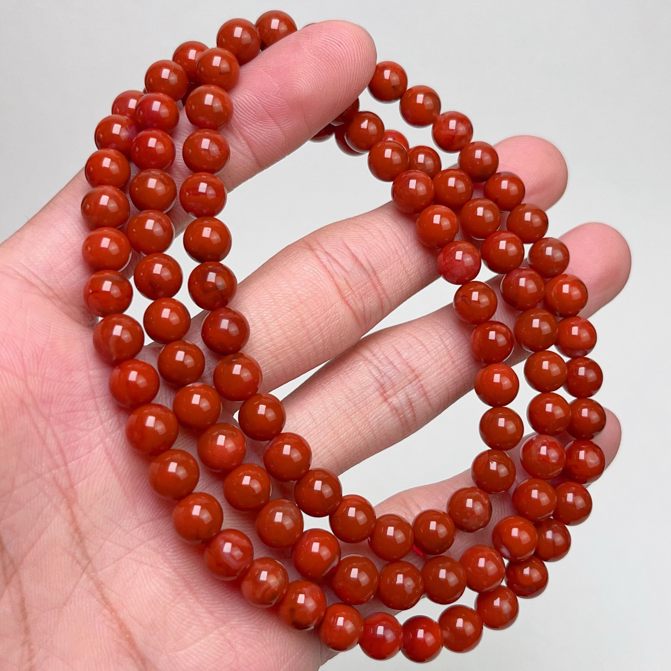 168C53凉山瓦西料南红柿子红多圈手串项链