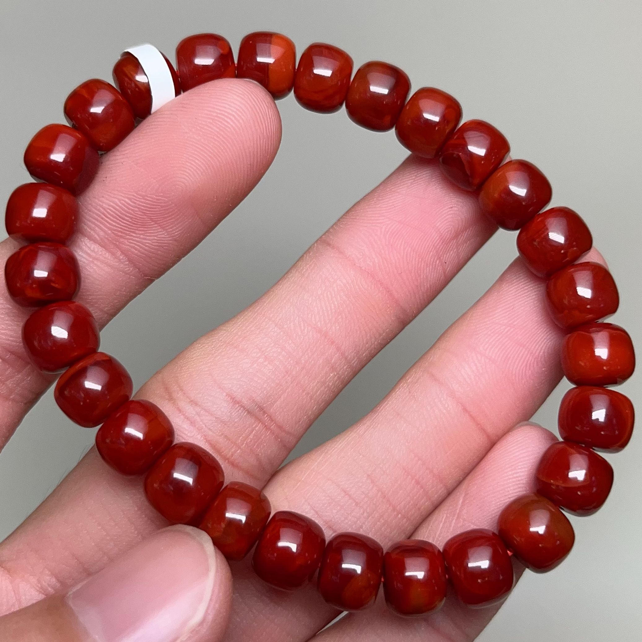 658C24凉山瓦西料南红牛血红锦红老型单圈手串