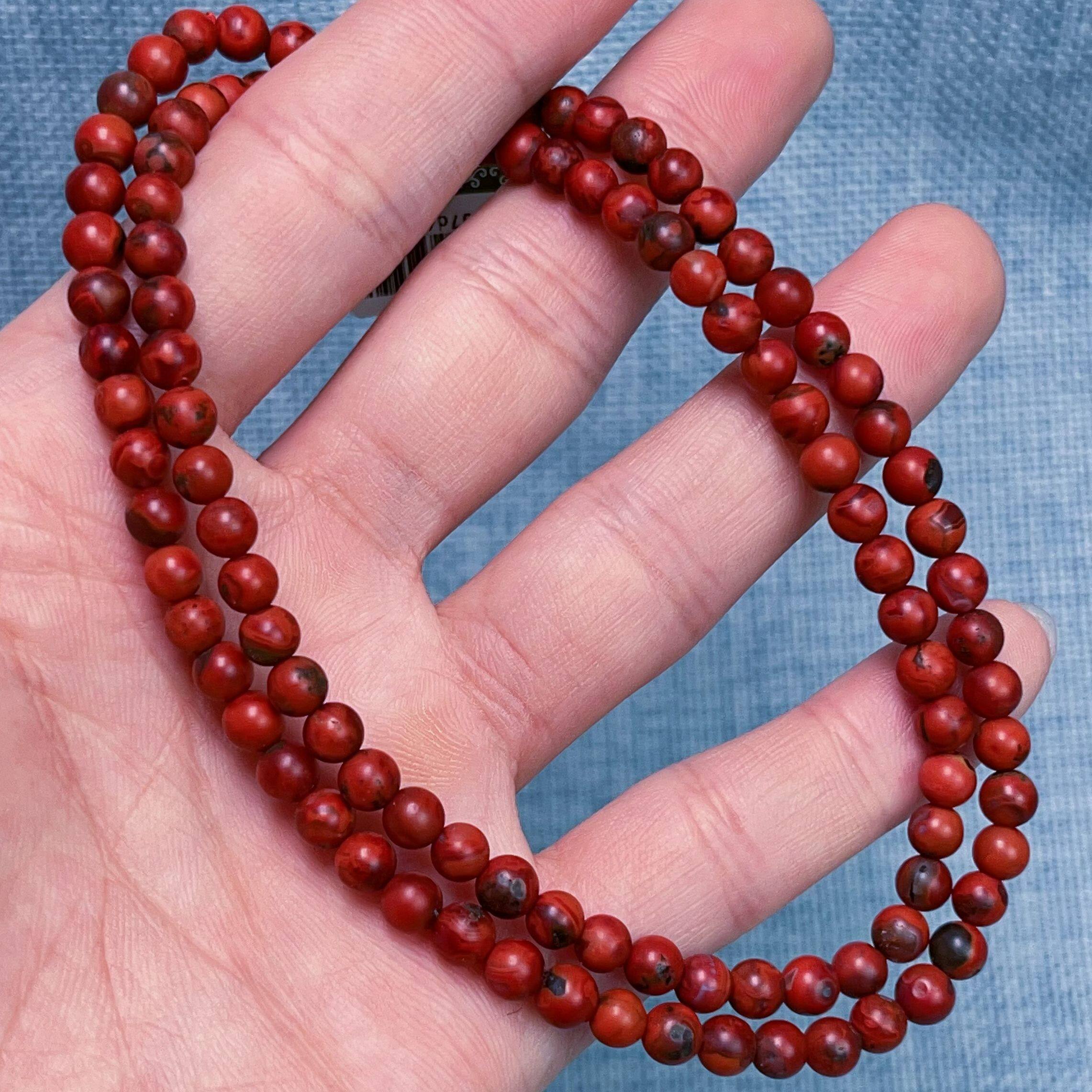 181C09九口料南红九口鸡血包浆多圈手串项链