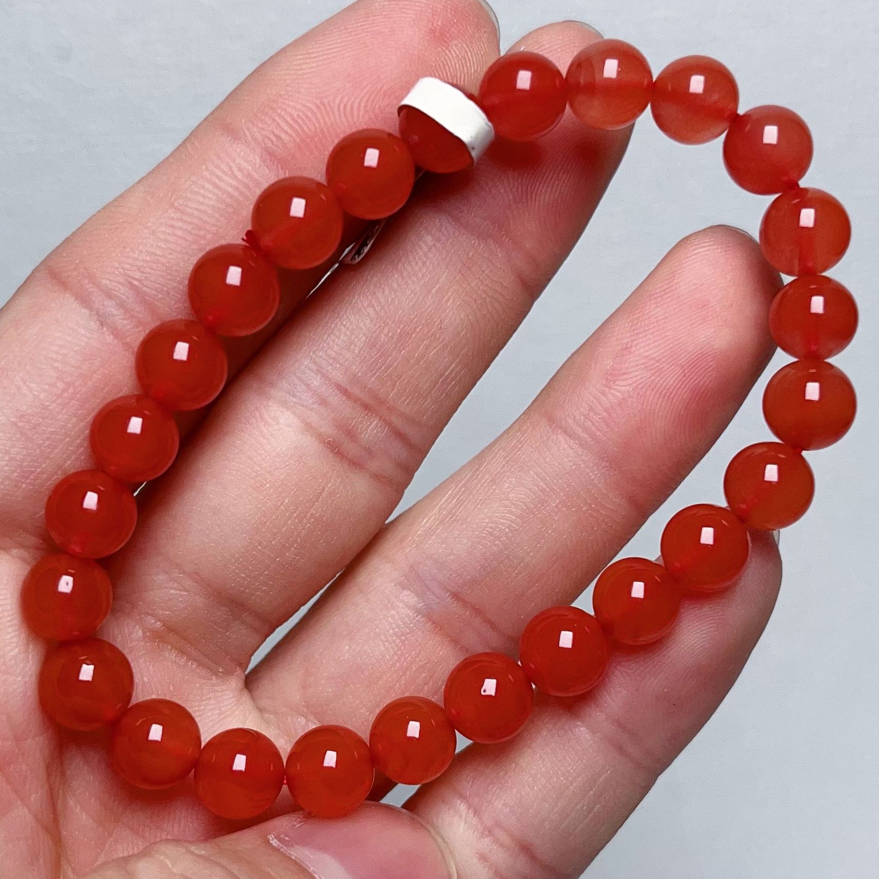 604C05保山料南红保山辣椒红单圈手串