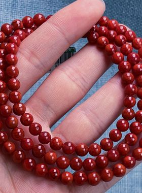 02Q212凉山瓦西料原矿南红柿子锦妖火焰多圈手串