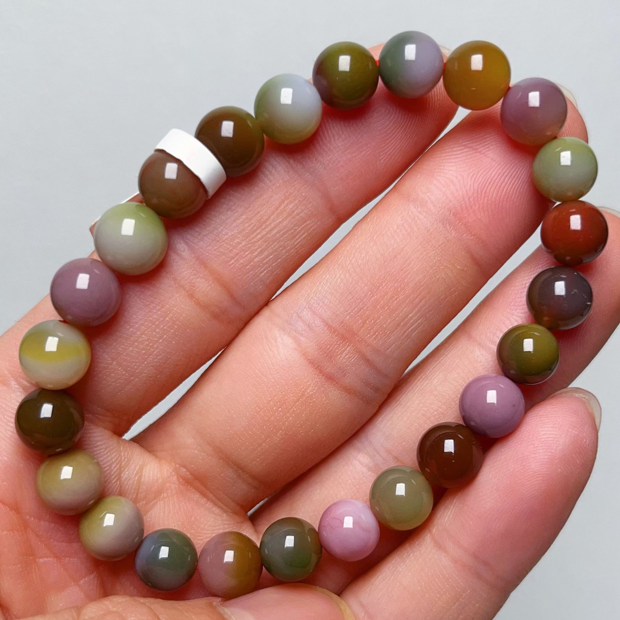 447D5凉山料盐源玛瑙糖果色单圈手串