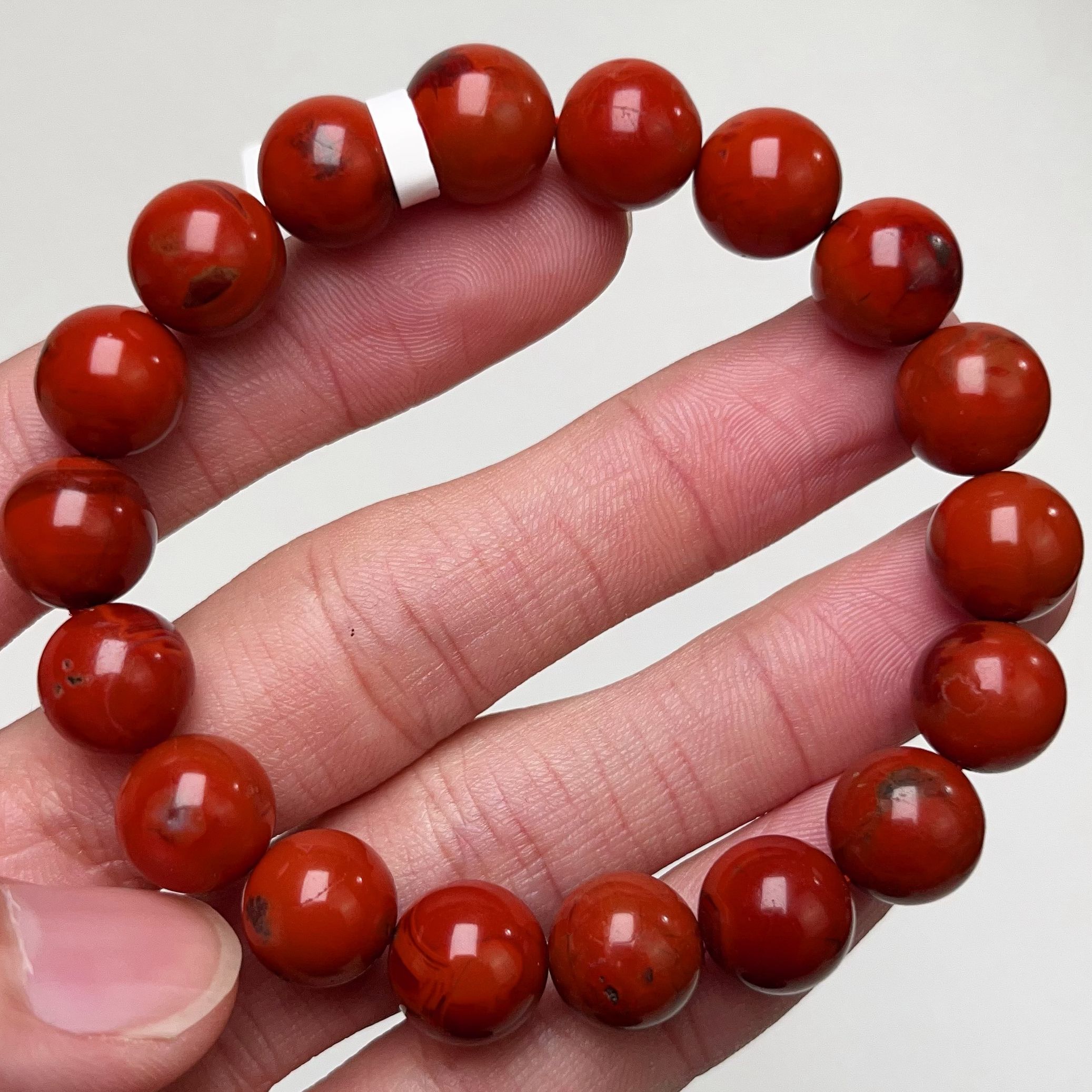 508A01凉山九口料南红九口鸡血包浆单圈手串