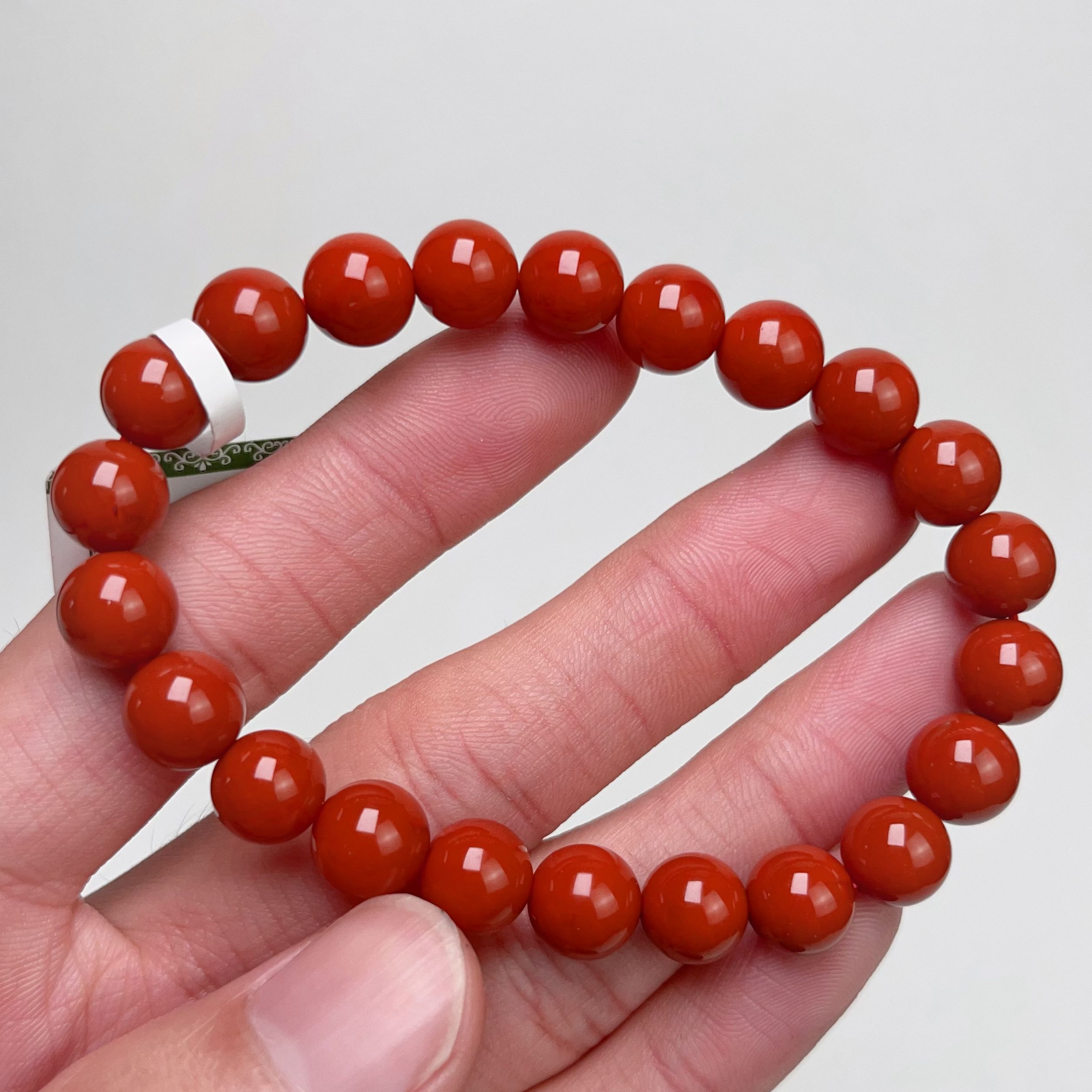 1303C27凉山瓦西料南红满色肉柿子锦红单圈手串