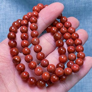 059C53凉山瓦西料南红柿子红火焰单圈手串多样性发其一