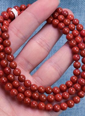 04C05凉山瓦西料南红柿子红火焰多圈手串