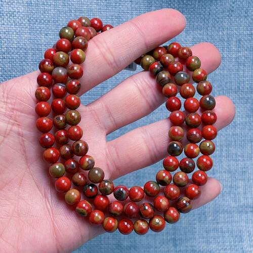 8004F104大山包原矿三彩包浆南红多圈手串项链