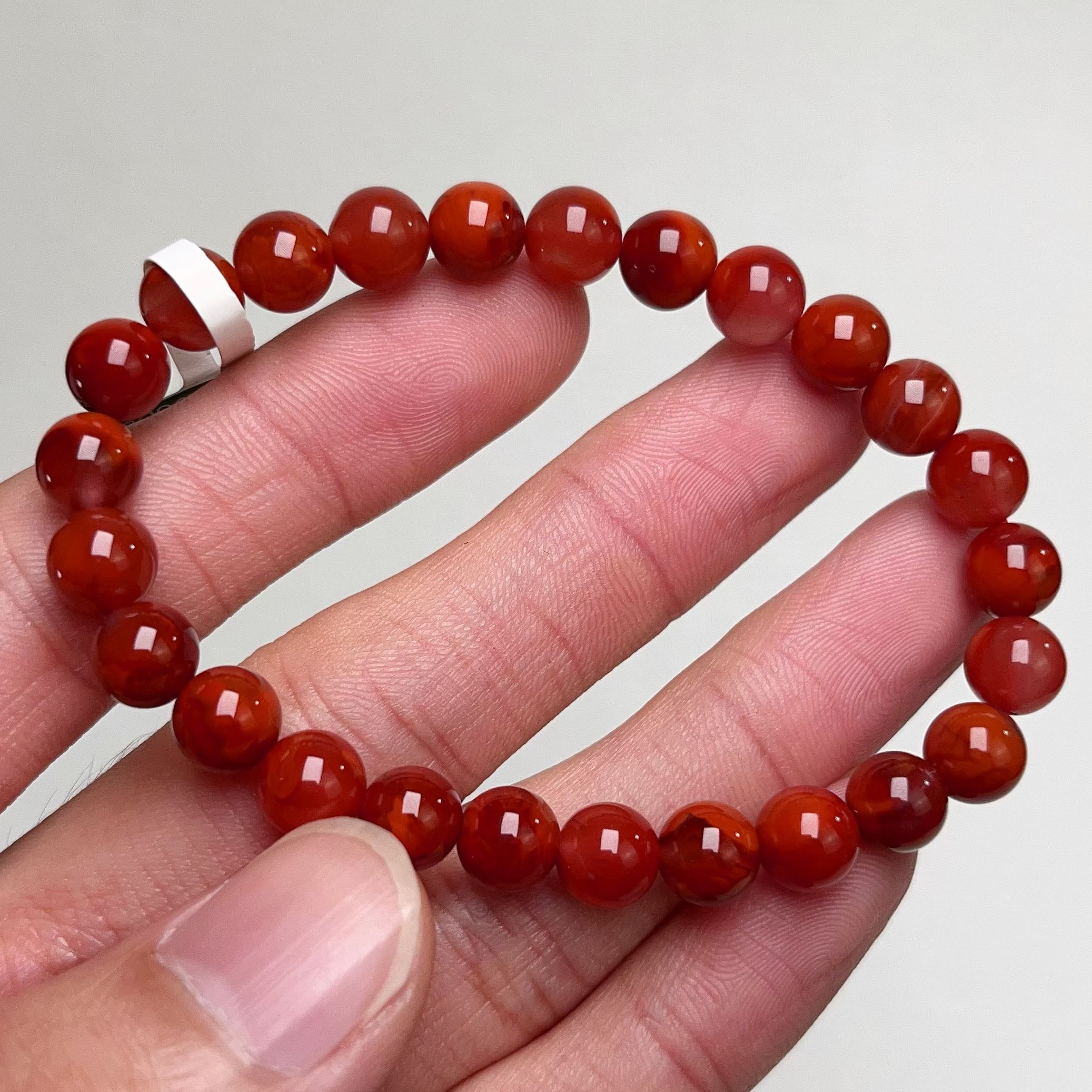 146C54凉山瓦西料南红柿子玫锦锦红单圈手串