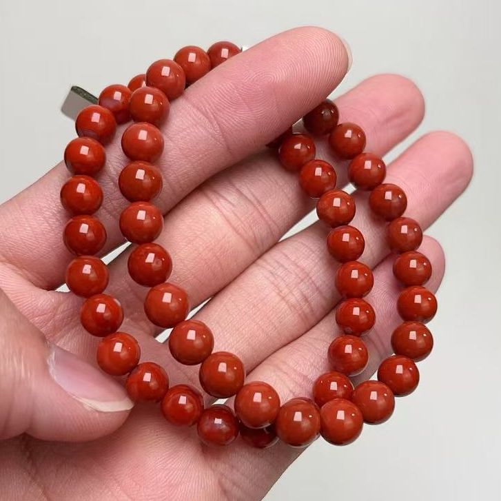 209C50凉山瓦西料南红柿子锦红单圈手串