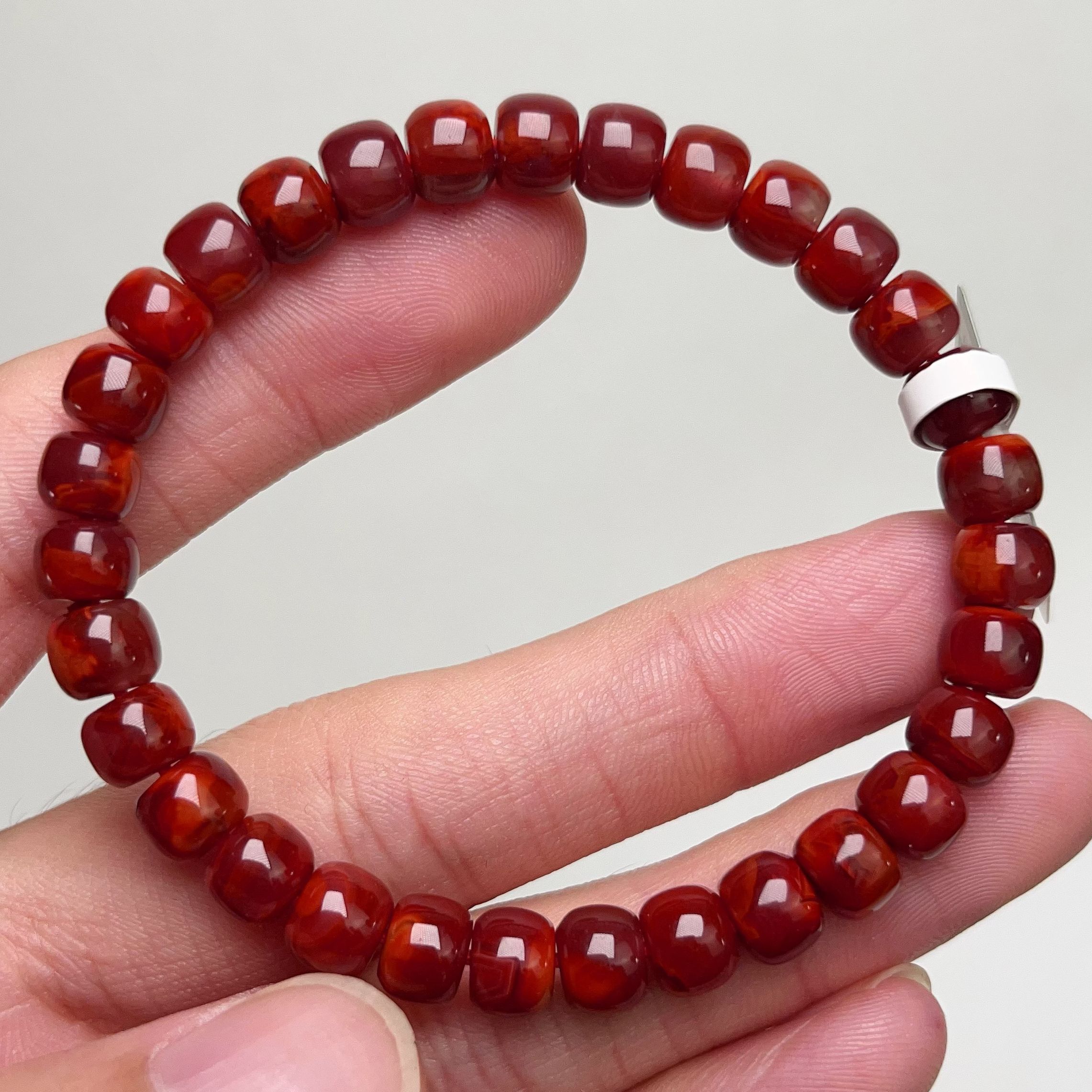 503C24凉山瓦西料南红柿子锦火焰单圈手串多样性发其一