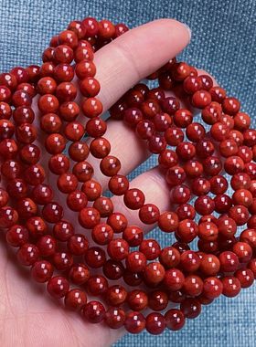 01Q212凉山瓦西料南红双锦红妖火焰多圈手串多样性发其一