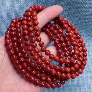 01Q212凉山瓦西料南红双锦红妖火焰多圈手串多样性发其一