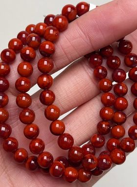 437C48凉山瓦西料南红牛血火焰单圈手串多样性发其一