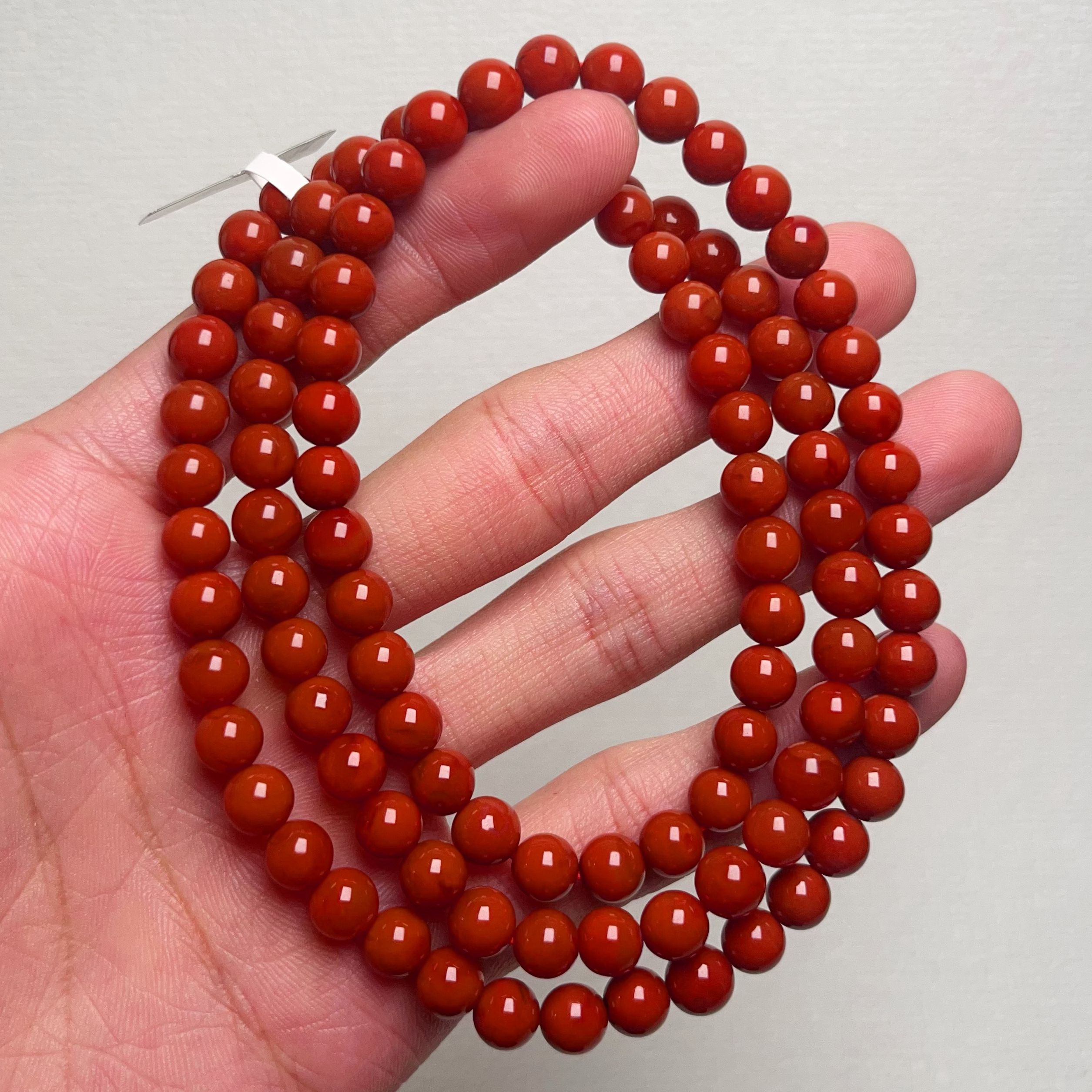 1209C57凉山瓦西料南红满色满肉柿子锦多圈手串