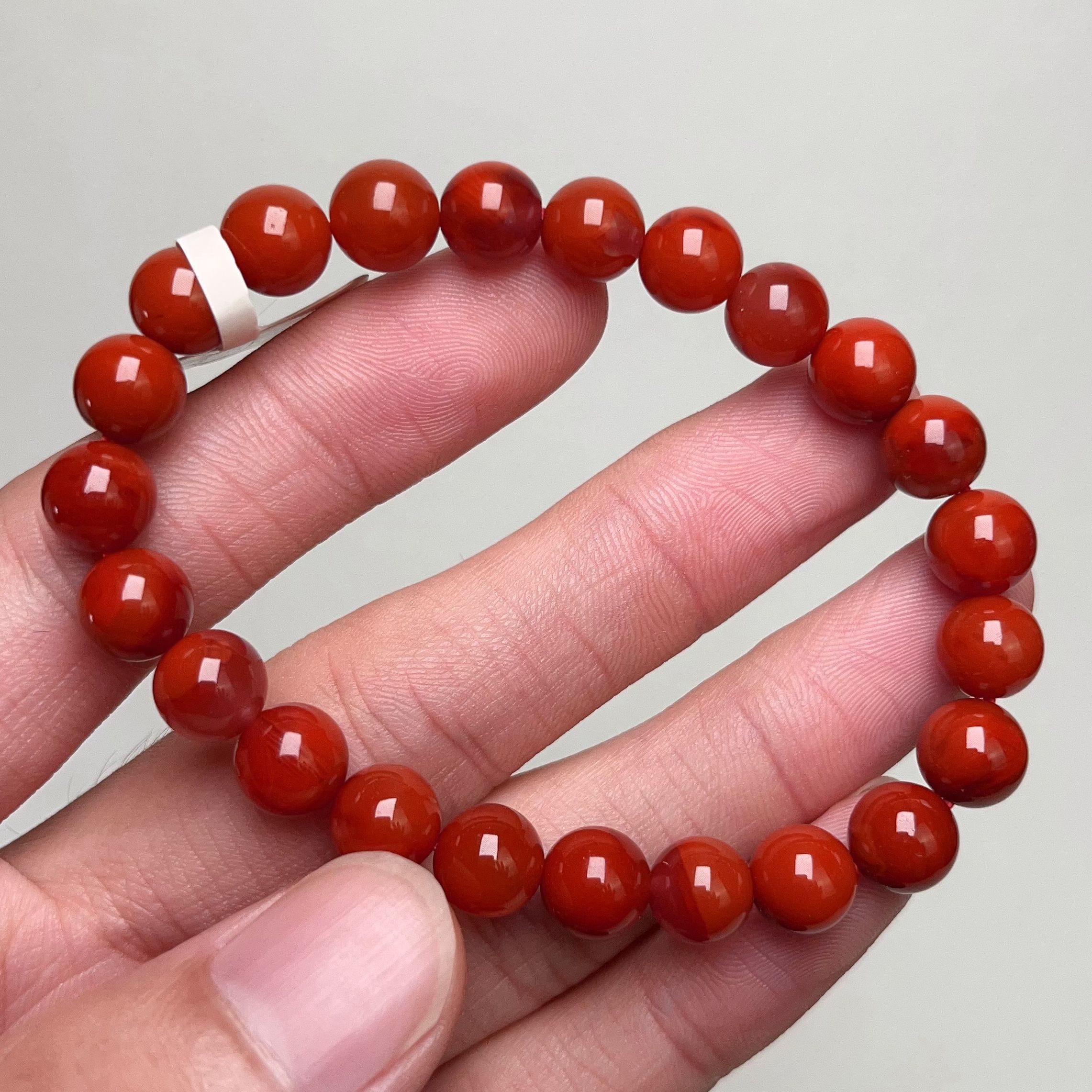 508D05凉山瓦西料南红柿子锦红单圈手串