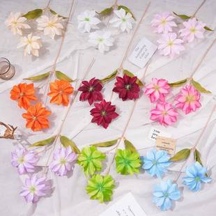 天津市武清区莫奈花语工艺品厂3头钻石莲仿真假花绢花人造花婚庆