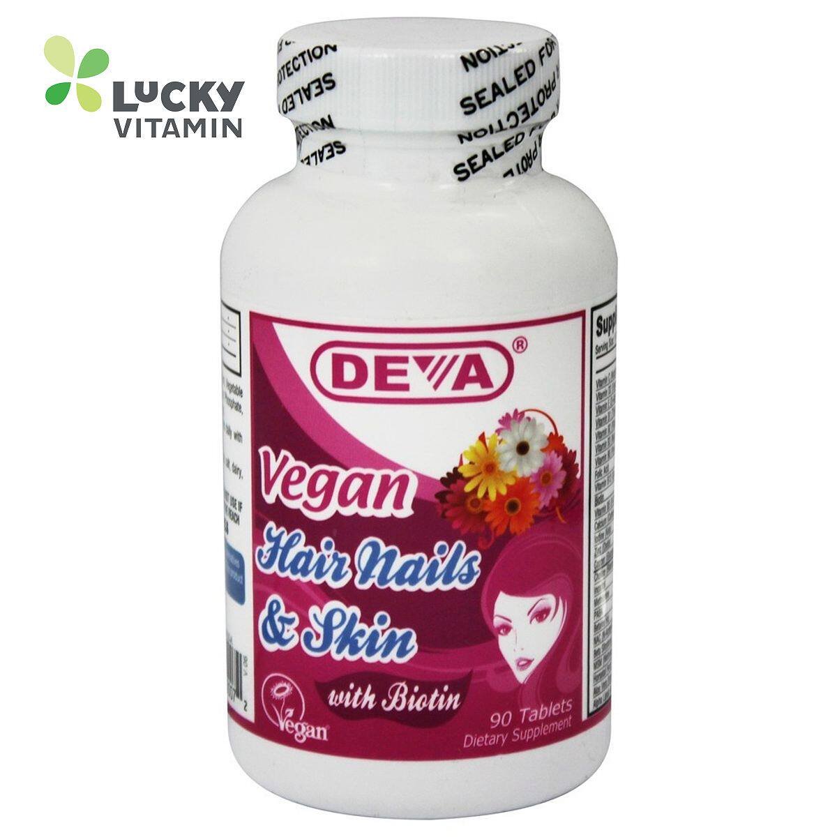 Deva Nutrition - 素食主义者的头发指甲&皮肤与生物素 - 90 片剂