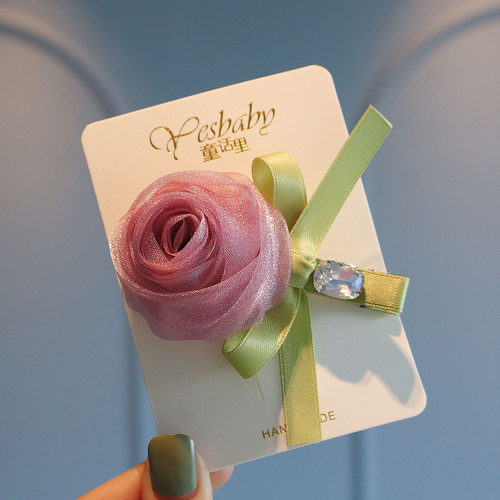 多巴胺儿童玫瑰花朵发夹