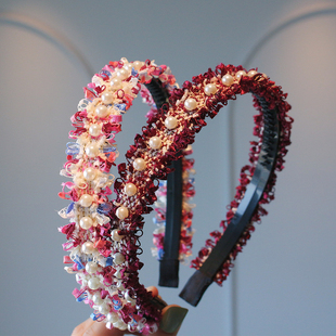 小香风公主发箍儿童复古甜美刘海压发头饰女童带齿防滑百搭头箍秋