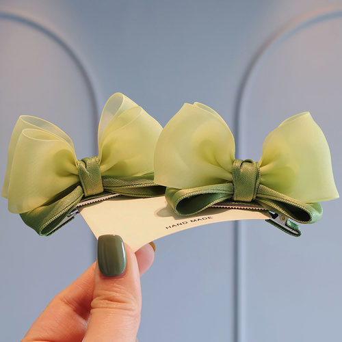 俏皮可爱小女孩春夏立体蝴蝶结发夹精致甜美儿童公主侧边对夹头饰