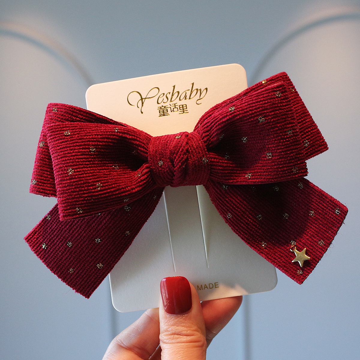 圣诞新年大蝴蝶结发夹